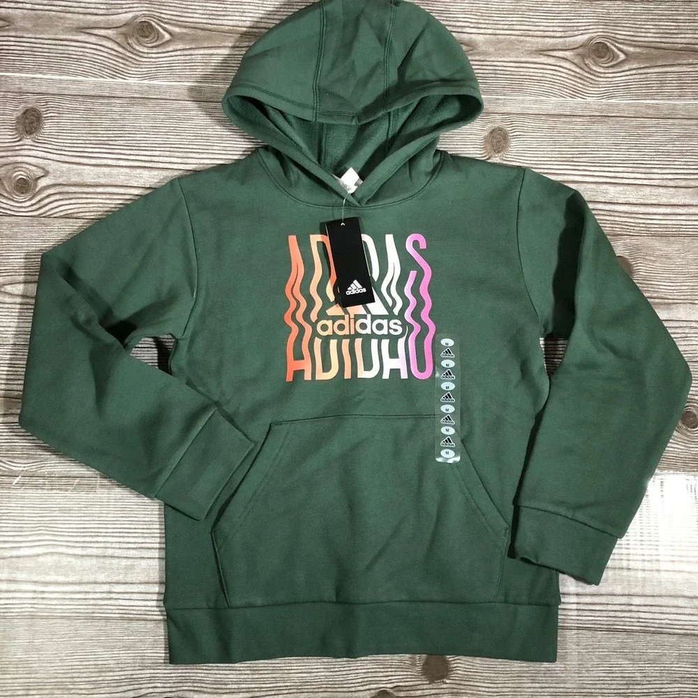 NWT Adidas boys Game On Graphic Hoodie pullover Sweatshirt size Medium 10/12 - Picture 6 of 7